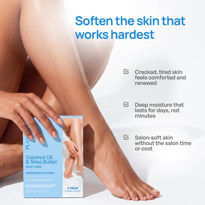 PLANTIFIQUE Korean Foot & Hand Mask Set for Dry Skin, 2 Pairs Each