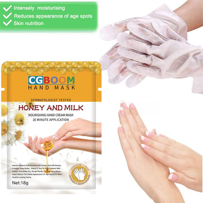 5 pack Hand Mask Moisturizing Glove, Hand Peel Mask Exfoliating Gloves, Hand Repair Glove for Dry Hands Treatment, Remove Dead Skin, Rough Skin, purple Honey Milk