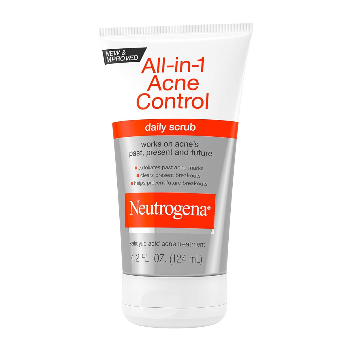 Neutrogena All-In-1 Acne Control Daily Face Scrub to Exfoliate and Treat Acne, Salicylic Acid Acne Treatment, 4.2 fl. oz