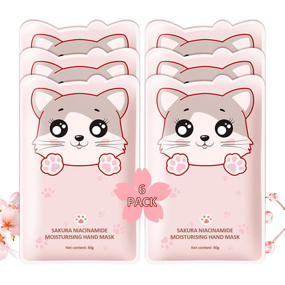 Hand Masks Moisturizing Gloves,6 Pairs Hydrating Hand Peel Masks Gift Set for Dry Cracked Hands Care,Long-lasting and Non-greasy Hand Moisturizer Gloves for Women A