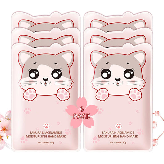 Hand Masks Moisturizing Gloves,6 Pairs Hydrating Hand Peel Masks Gift Set for Dry Cracked Hands Care,Long-lasting and Non-greasy Hand Moisturizer Gloves for Women A