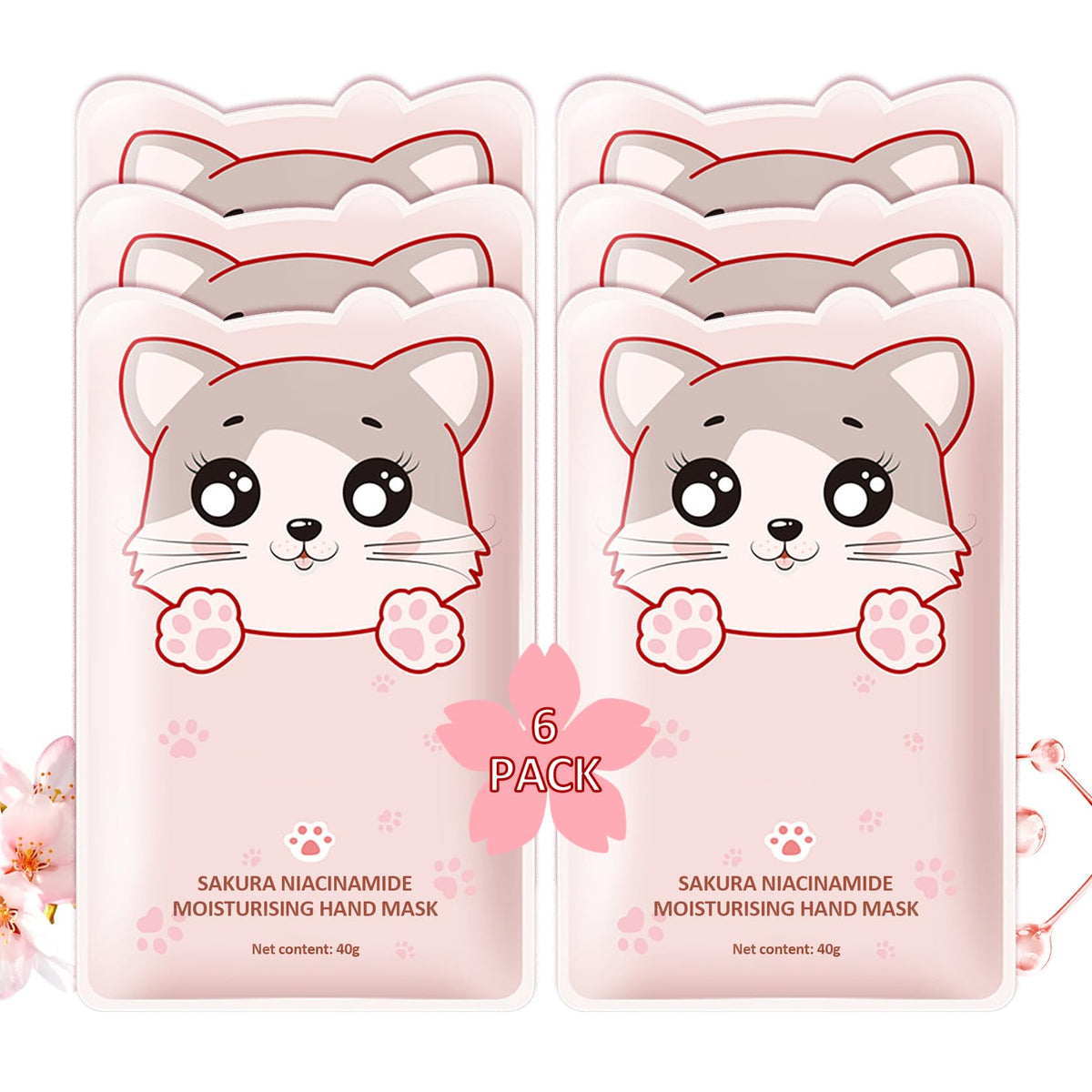 Hand Masks Moisturizing Gloves,6 Pairs Hydrating Hand Peel Masks Gift Set for Dry Cracked Hands Care,Long-lasting and Non-greasy Hand Moisturizer Gloves for Women A
