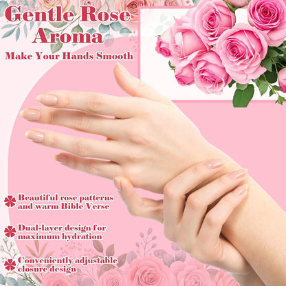 Loopeer 24 Pcs Christian Gifts for Women Rose Hand Mask Gloves Bulk