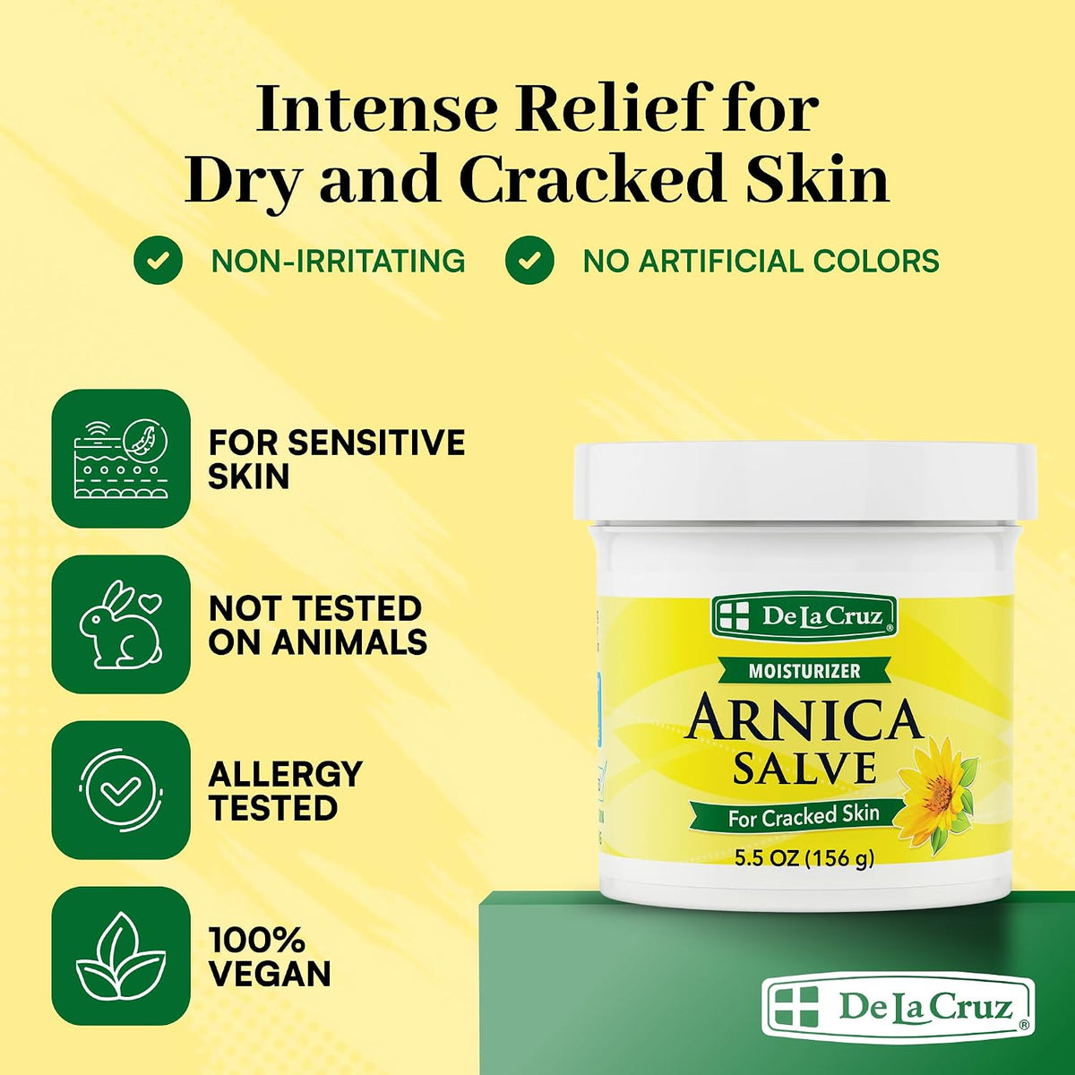 De La Cruz Arnica Salve Body Moisturizer Dry & Cracked Skin 5.5 oz (156 g)