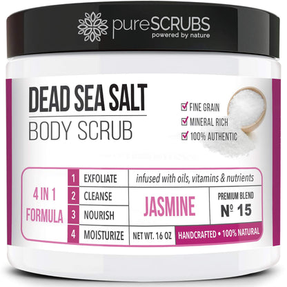 pureSCRUBS Premium Coconut Body Scrub Set, Exfoliating Dead Sea Salt Scrub