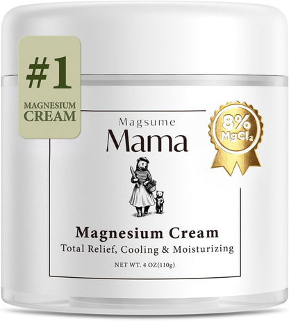 Mama-Bear Nerve Cream: Magnesium Lotion for Pain Relief with Arnica and MSM for Women and Men on Muscles Joints Feet Hands Legs - Fast Absorbing Non-Greasy 4 Oz