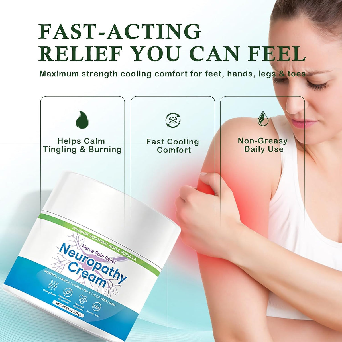 Neuropathy Cream, Neuropathy Pain Relief for Feet, 2.1 Fl Oz