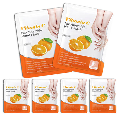 Hand Masks, 6 Pairs Hydrating Exfoliating Hand Peeling Mask, Smooth Hand Masks Moisturizing Gloves Overnight for Dry, Rough, Cracked Hands, Hand Skin Moisturizer Glove for Women Men（A