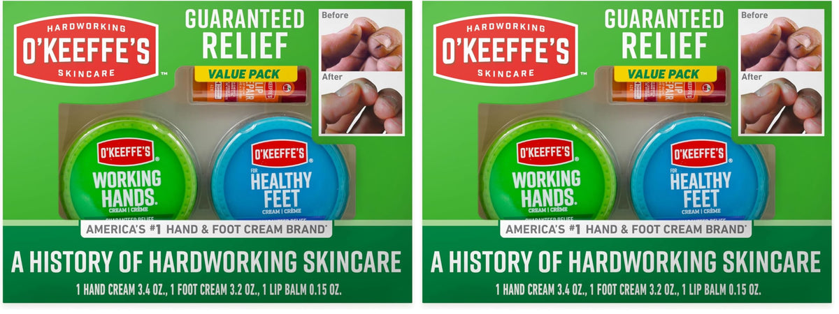 O'Keeffe's Giftbox, Lip Repair with Cherry, Working Hands, Healthy Feet