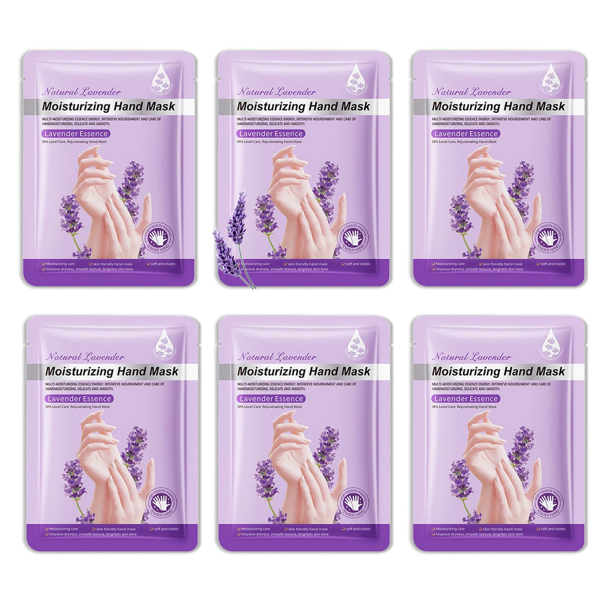 6 Pairs Hand Mask for Dry Cracked Hands,Nourishing Moisturizing Gloves,Hands Moisturizer for Deep Moisturizing,Silky Smooth Moisturizing Gloves,Hand Care Mask Set(A)