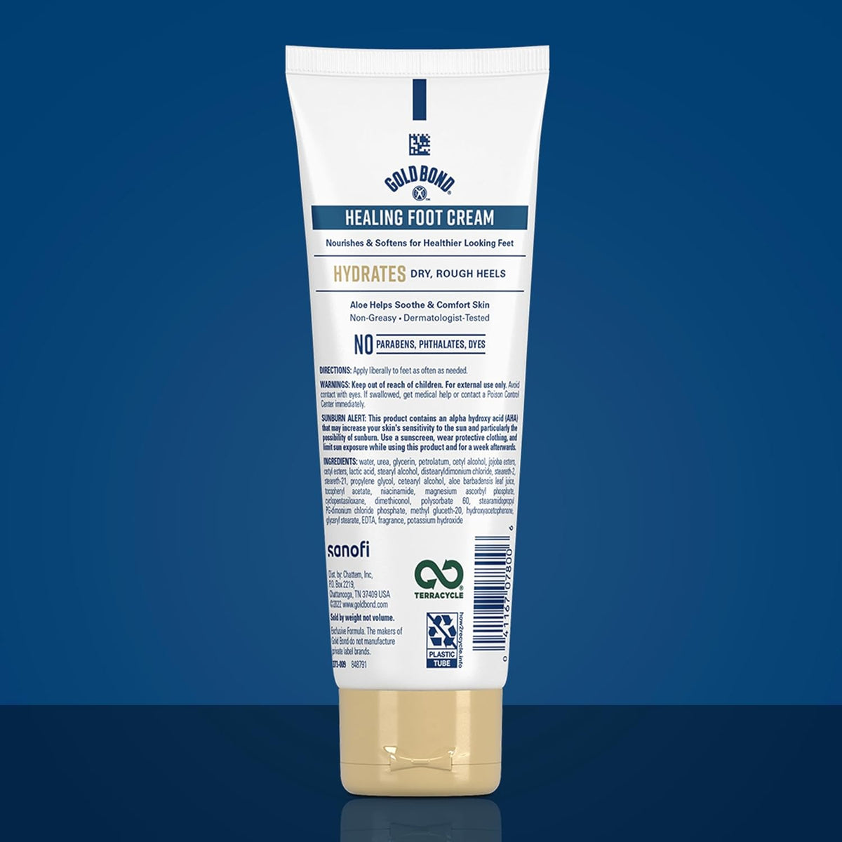 Gold Bond Healing Foot Cream for Dry Feet and Cracked Heels, 4 Oz With Aloe