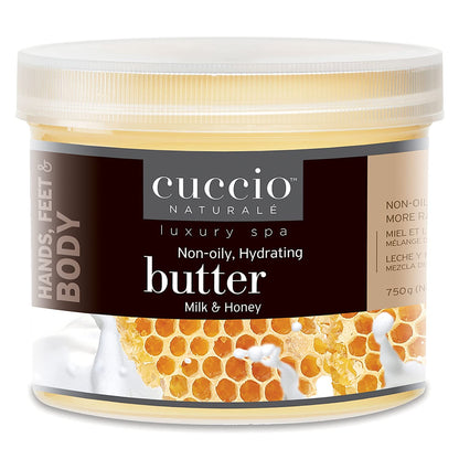Cuccio Hand, Body & Foot Lotion – Milk & Honey Butter Blend – Ultra-Hydrating, Non-Greasy Moisturizer for Silky Smooth Skin – 8 oz