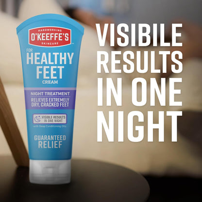 OKeeffes for Healthy Feet Night Treatment Foot Cream, 7 oz Tube