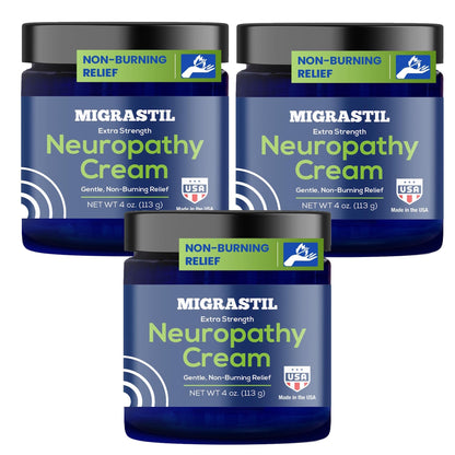 Migrastil Extra Strength Neuropathy Cream for Feet, Legs, & Hands. 4oz. USA