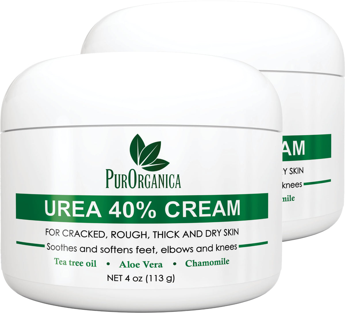 PurOrganica Urea Cream 40% – Made in USA, Maximum Strength Foot Cream for Dry, Cracked Heels, Corns, Calluses & Rough Feet, Exfoliating Moisturizer