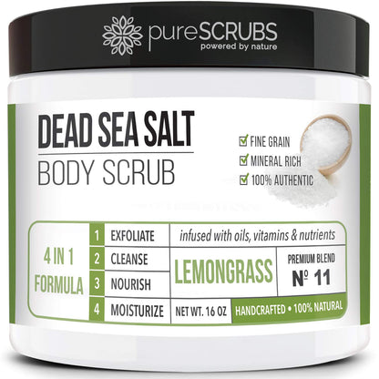 pureSCRUBS Premium Coconut Body Scrub Set, Exfoliating Dead Sea Salt Scrub