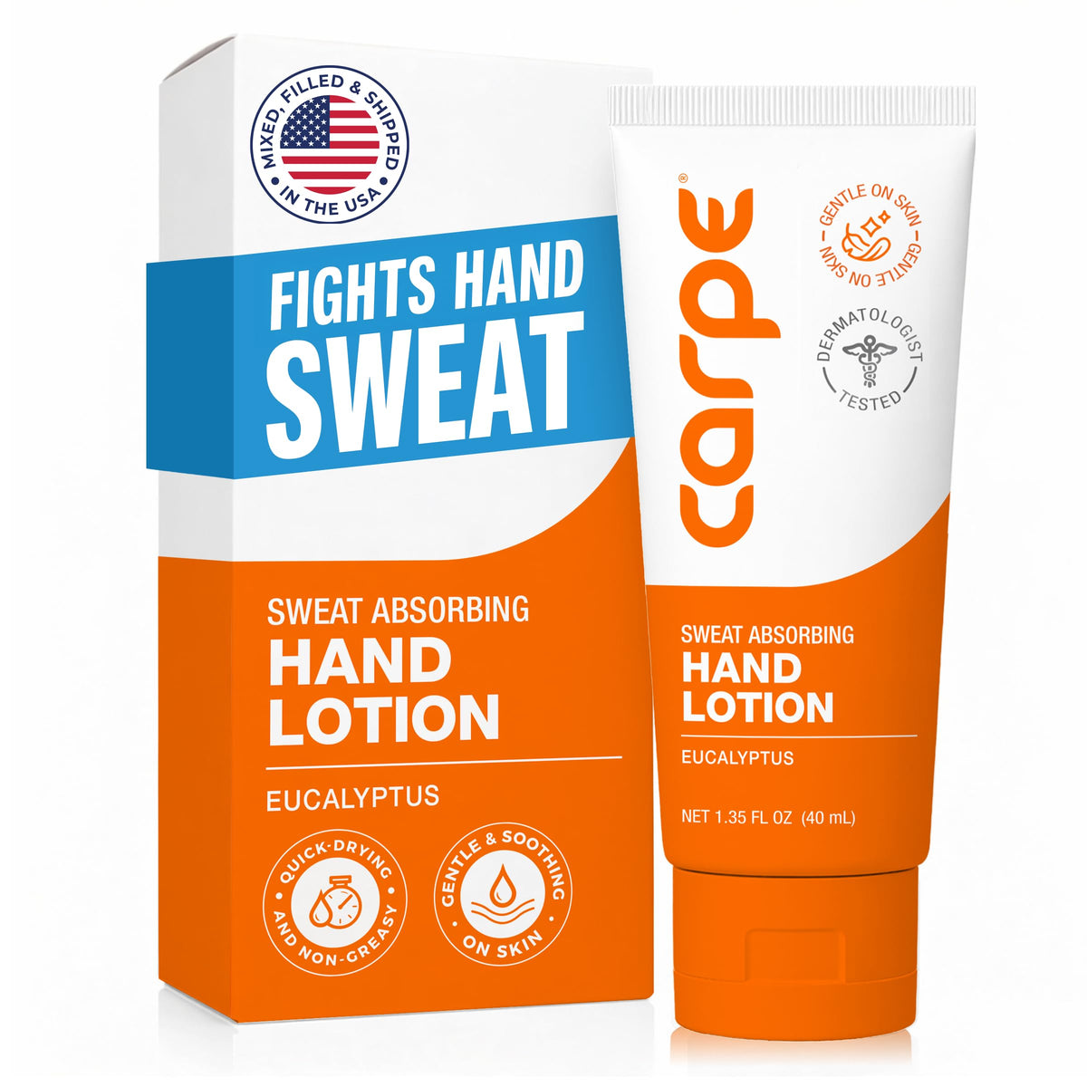 Carpe Sweat Absorbing Hand Lotion, Eucalyptus - Fights Hand Sweat