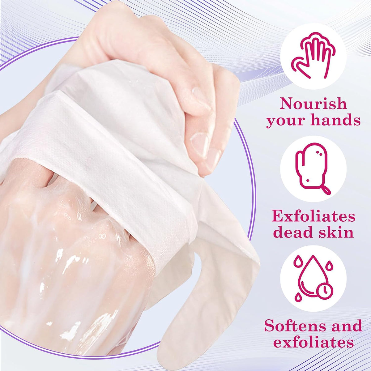 6 Pairs Hand Masks Moisturizing Gloves, Hydrating Hand Mask Moisturizer Gloves Care for Dry Cracked Hands, Smooth Long Lasting Soft Firming Hand Mask Gift Set for Men Women（A)