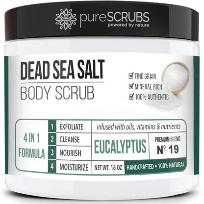 pureSCRUBS Premium Coconut Body Scrub Set, Exfoliating Dead Sea Salt Scrub