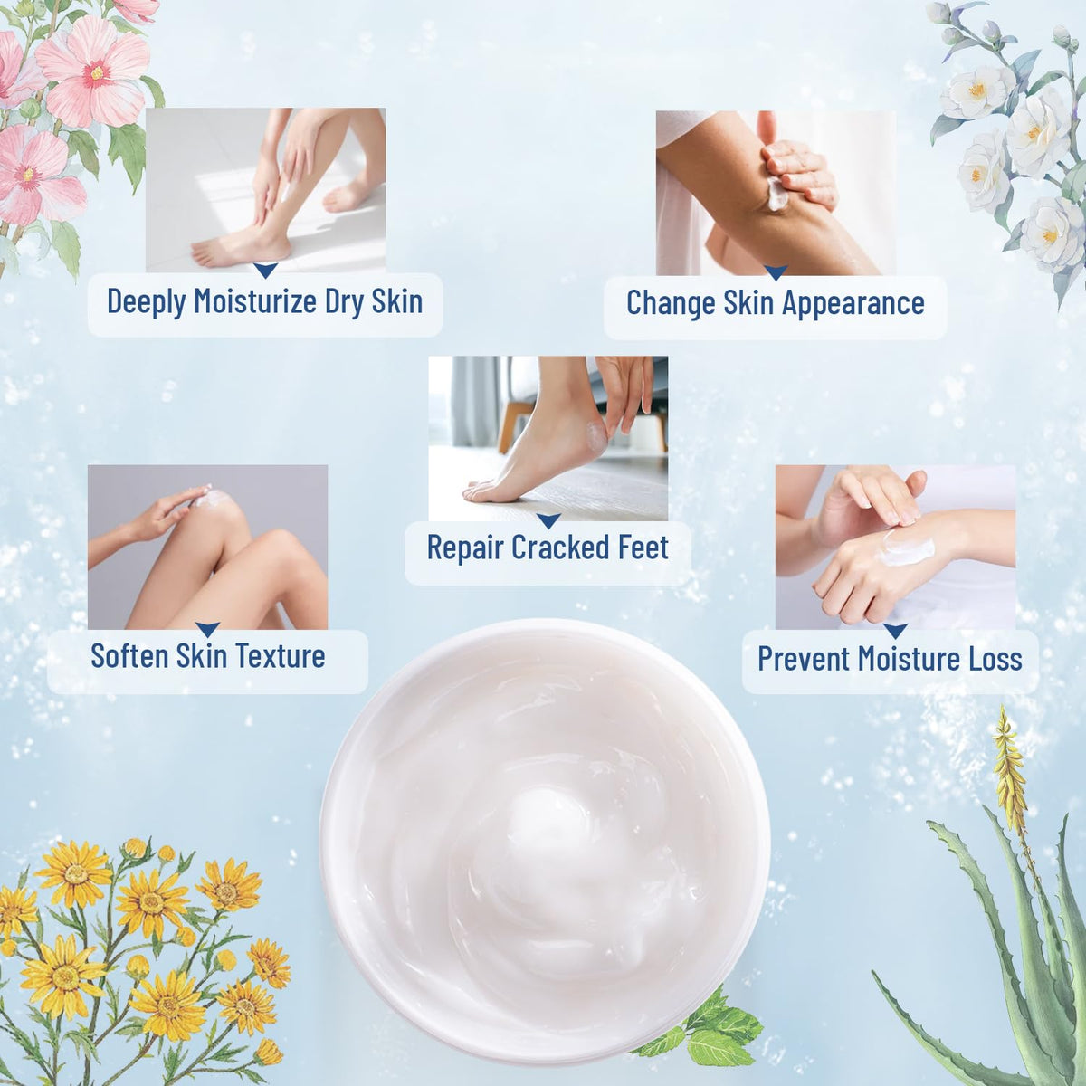 OUKEYA Urea Cream 42% to Soften & Smooth Dry, Cracked, Rough Skin