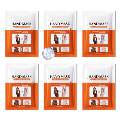 6 Pairs Hand Mask for Dry Cracked Hands,Nourishing Moisturizing Gloves,Hands Moisturizer for Deep Moisturizing,Silky Smooth Moisturizing Gloves,Hand Care Mask Set(A)