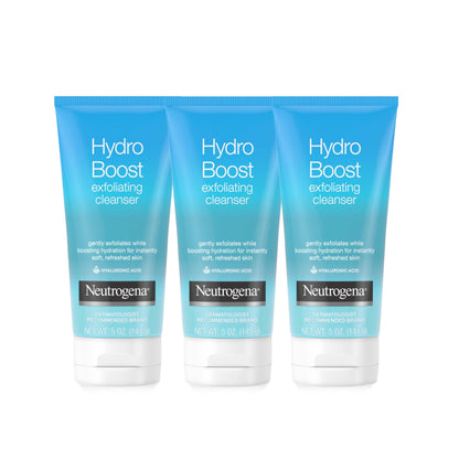 Neutrogena Hydro Boost Exfoliating Facial Cleanser Scrub, 5 oz, 3 Pack