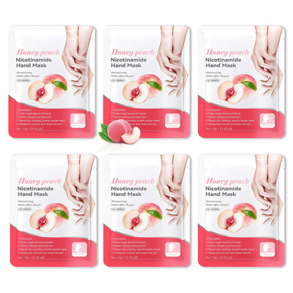 6 Pairs Hand Mask for Dry Cracked Hands,Nourishing Moisturizing Gloves,Hands Moisturizer for Deep Moisturizing,Silky Smooth Moisturizing Gloves,Hand Care Mask Set(A)
