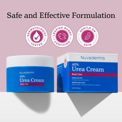 NUVADERMIS Urea Cream 40 Percent for Feet Maximum Strength, 5.3 oz