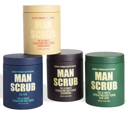 Body Prescriptions Men’s Exfoliating Body Scrub – Ultimate Skin Cleansing Wash in Jar with Twist-Top Lid, For All Skin Types, 21 Ounce (Pack of 1), Cedarwood