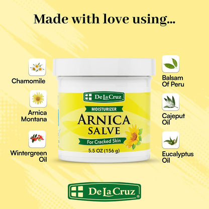 De La Cruz Arnica Salve Body Moisturizer Dry & Cracked Skin 5.5 oz (156 g)