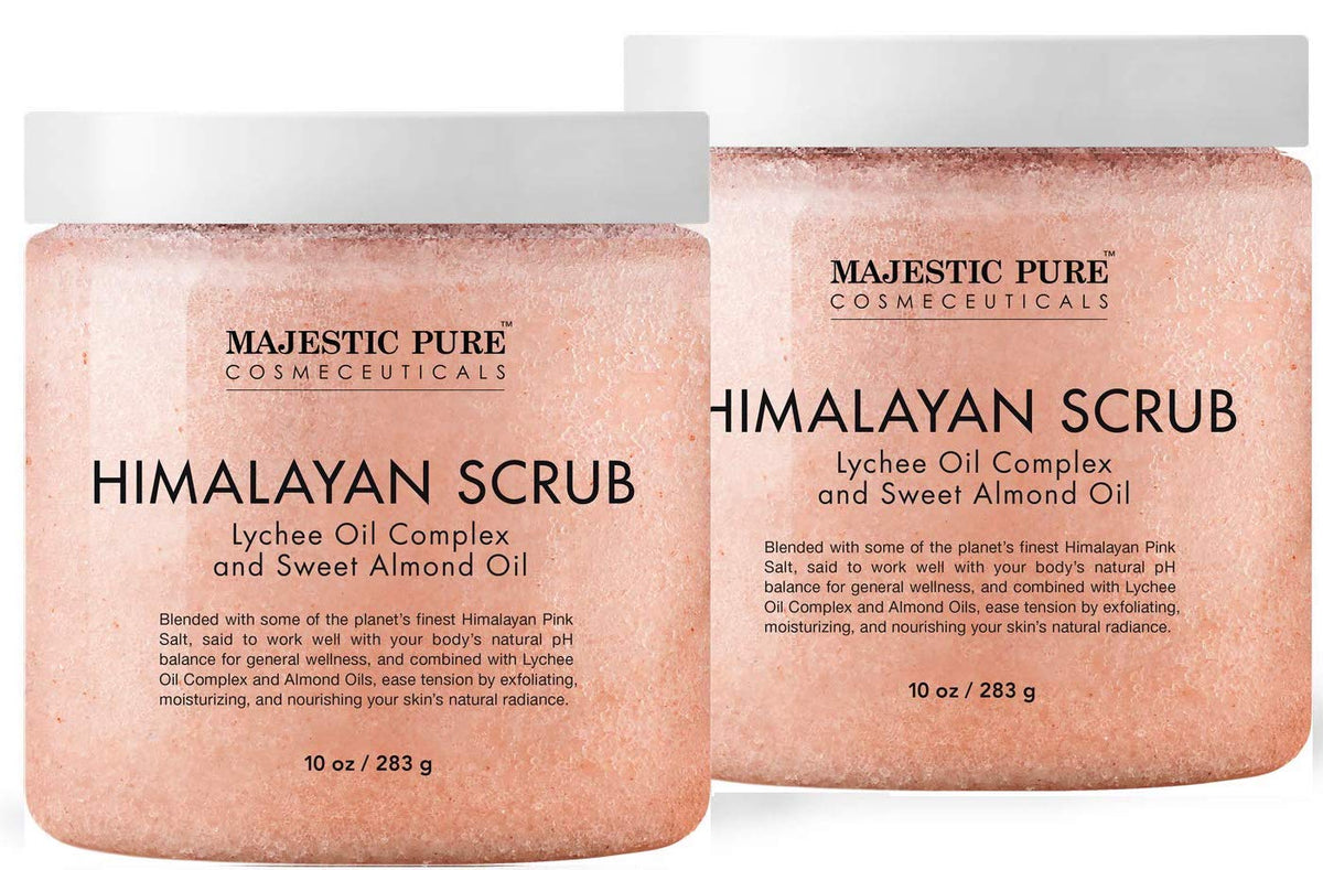 Majestic Pure Himalayan Salt Body Scrub, 10 Oz