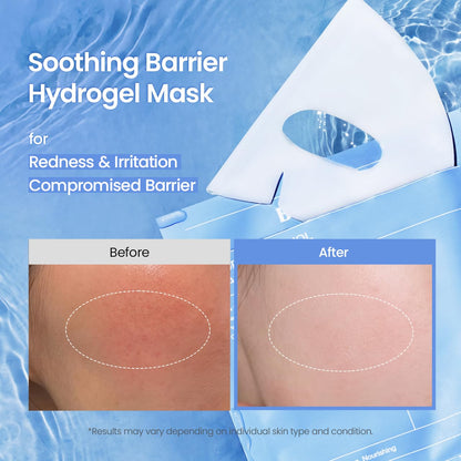 BIODANCE Hydro Cera-nol Real Deep Mask, Hydrating Overnight Hydrogel Face Mask, Moisturizing, Redness Reducing, Quick Soothing, After Sun Care, Sunburn Relief, Korean Skin Care |1.19oz(34g) x4ea