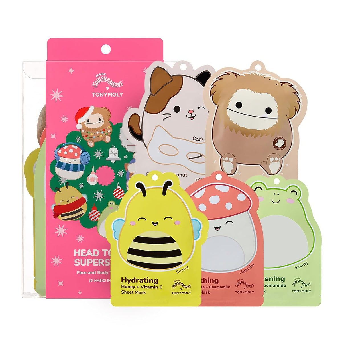 TONYMOLY x Squishmallows Face, Hand & Foot Mask Self Care Gift Set, 5-Piece