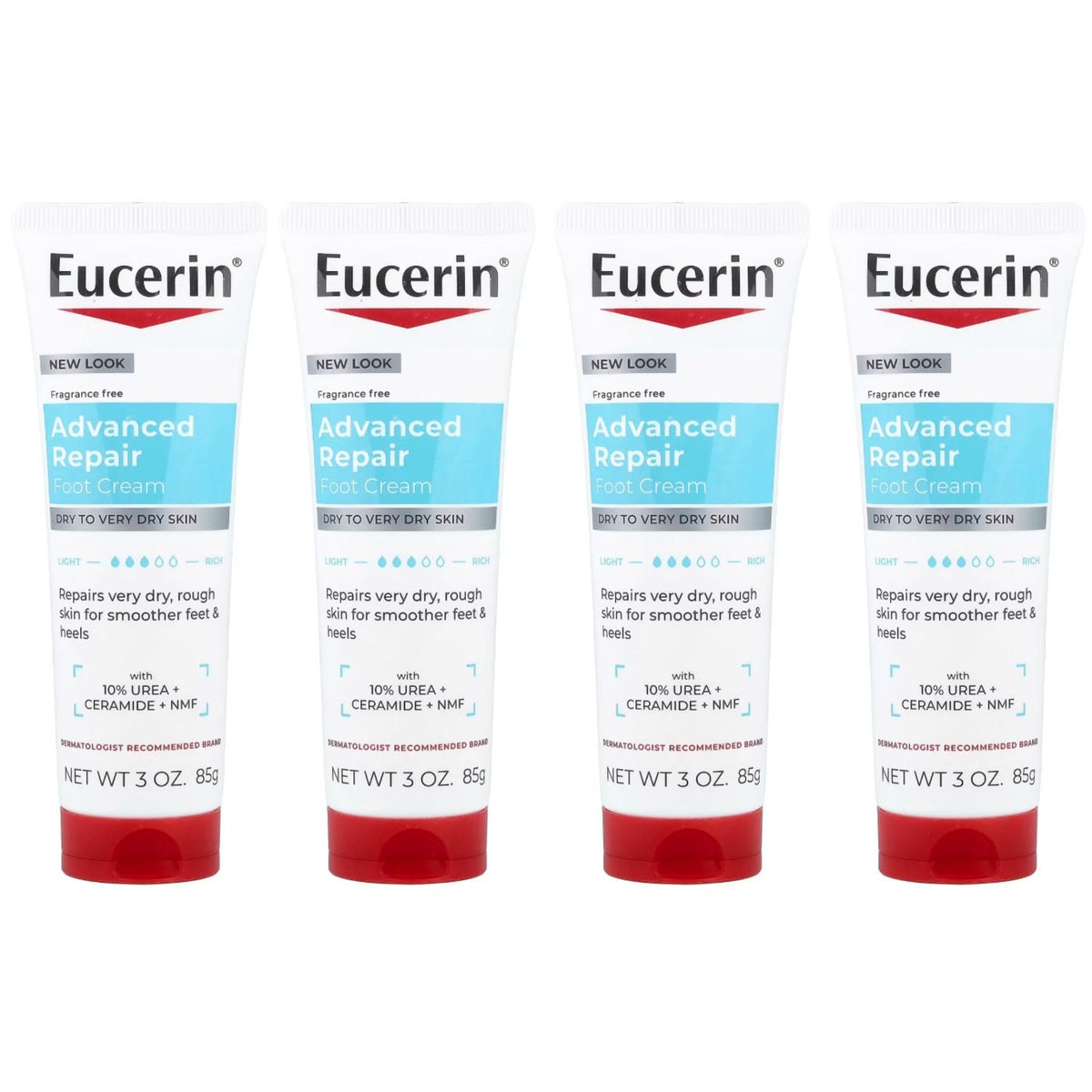 Eucerin Advanced Repair Foot Cream, Very Dry Skin, Light, Fragrance-Free, 3 oz