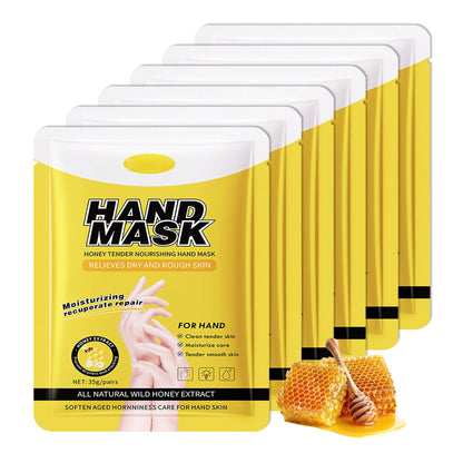 6 Pairs Hand Masks Moisturizing Gloves, Hydrating Hand Mask Moisturizer Gloves Care for Dry Cracked Hands, Smooth Long Lasting Soft Firming Hand Mask Gift Set for Men Women（A)