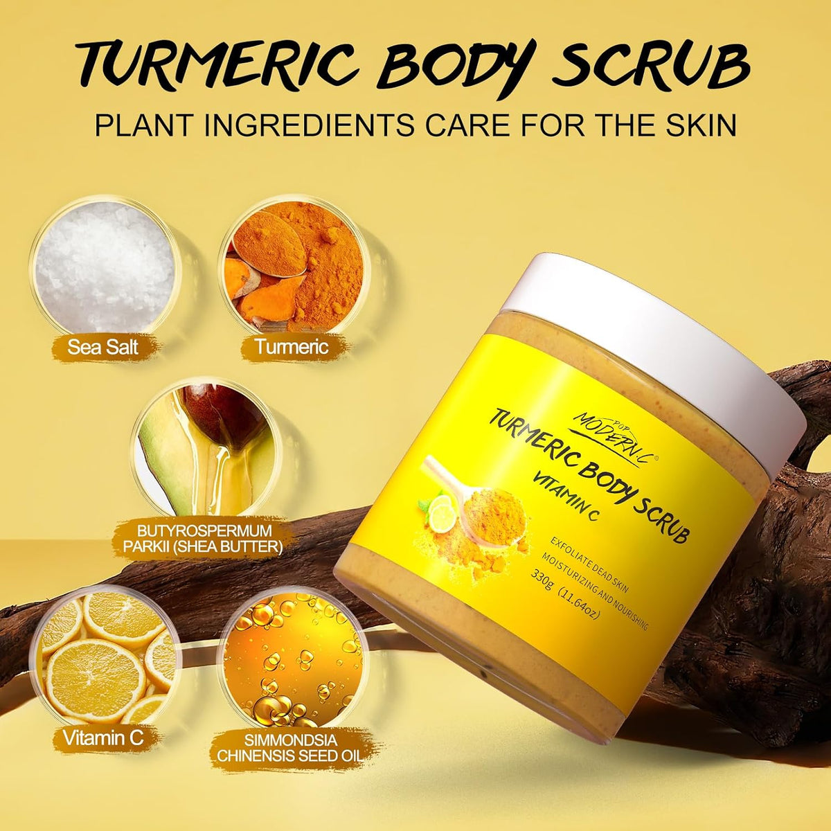 Turmeric Vitamin C Body Scrub Remove Dead Skin Exfoliating for Dark Spots