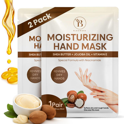 Hand Mask Gloves for Dry Cracked Hands with Coconut and Shea Butter