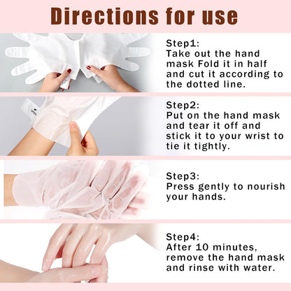 6 Pairs Hand Mask for Dry Cracked Hands,Nourishing Moisturizing Gloves,Hands Moisturizer for Deep Moisturizing,Silky Smooth Moisturizing Gloves,Hand Care Mask Set(A)