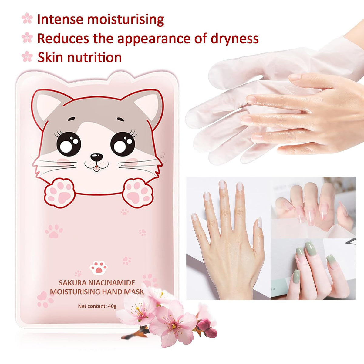 Hand Masks Moisturizing Gloves,6 Pairs Hydrating Hand Peel Masks Gift Set for Dry Cracked Hands Care,Long-lasting and Non-greasy Hand Moisturizer Gloves for Women A