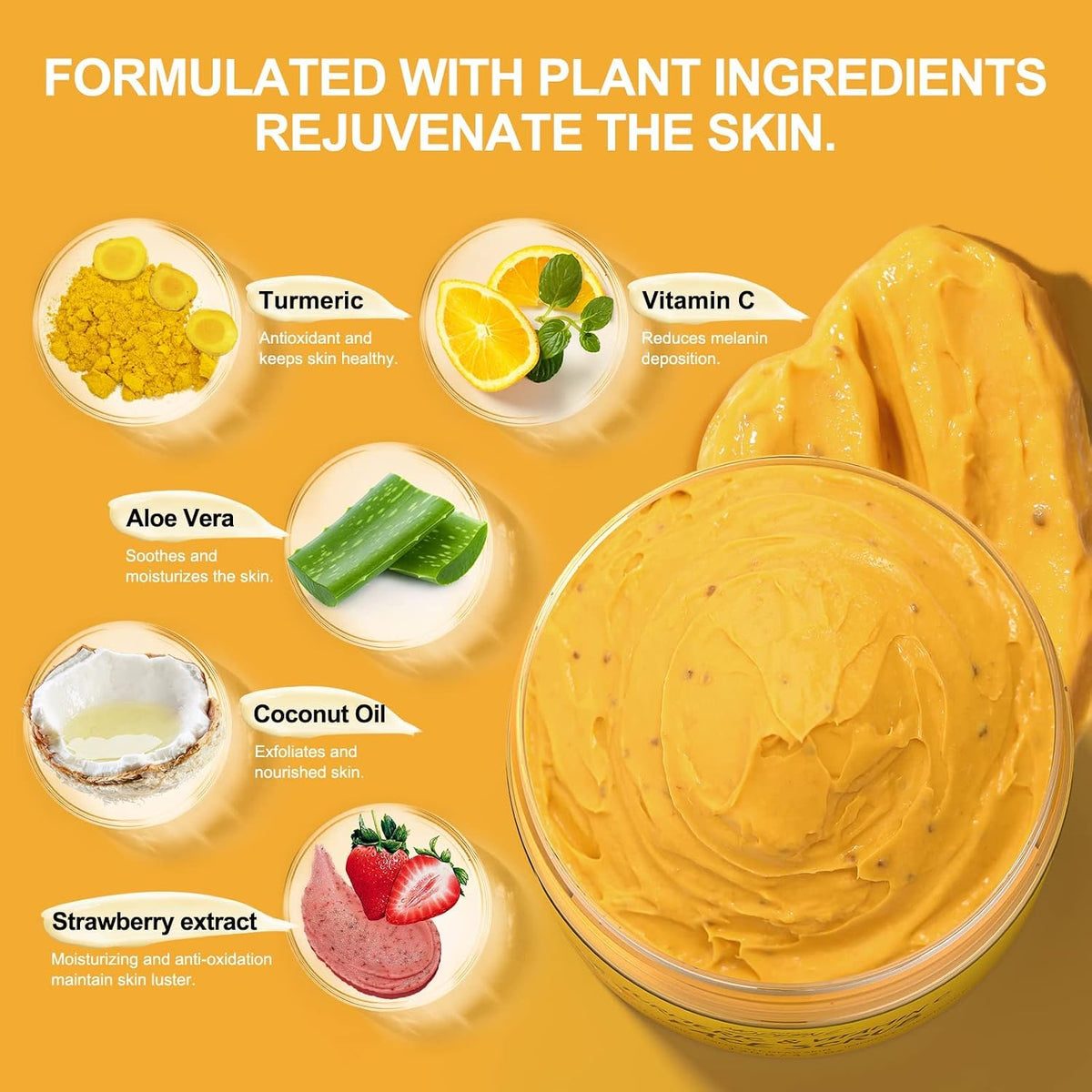 Vitamin C Turmeric Face Scrub Facial Scrub Exfoliating Dark Spot Exfoliator