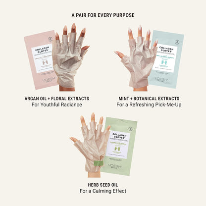 VOESH Collagen Gloves, Vegan Hand Masks, Moisturizing Hand Mask, Lotion Gloves, Hydrating Gloves, Hand Care, Spa Manicure Gloves, Dry Hand Treatment