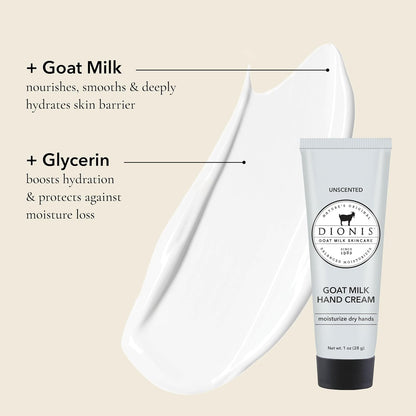 Dionis Goat Milk Hand Cream & Sole Keeper Foot Cream, Unscented, 1 oz Each