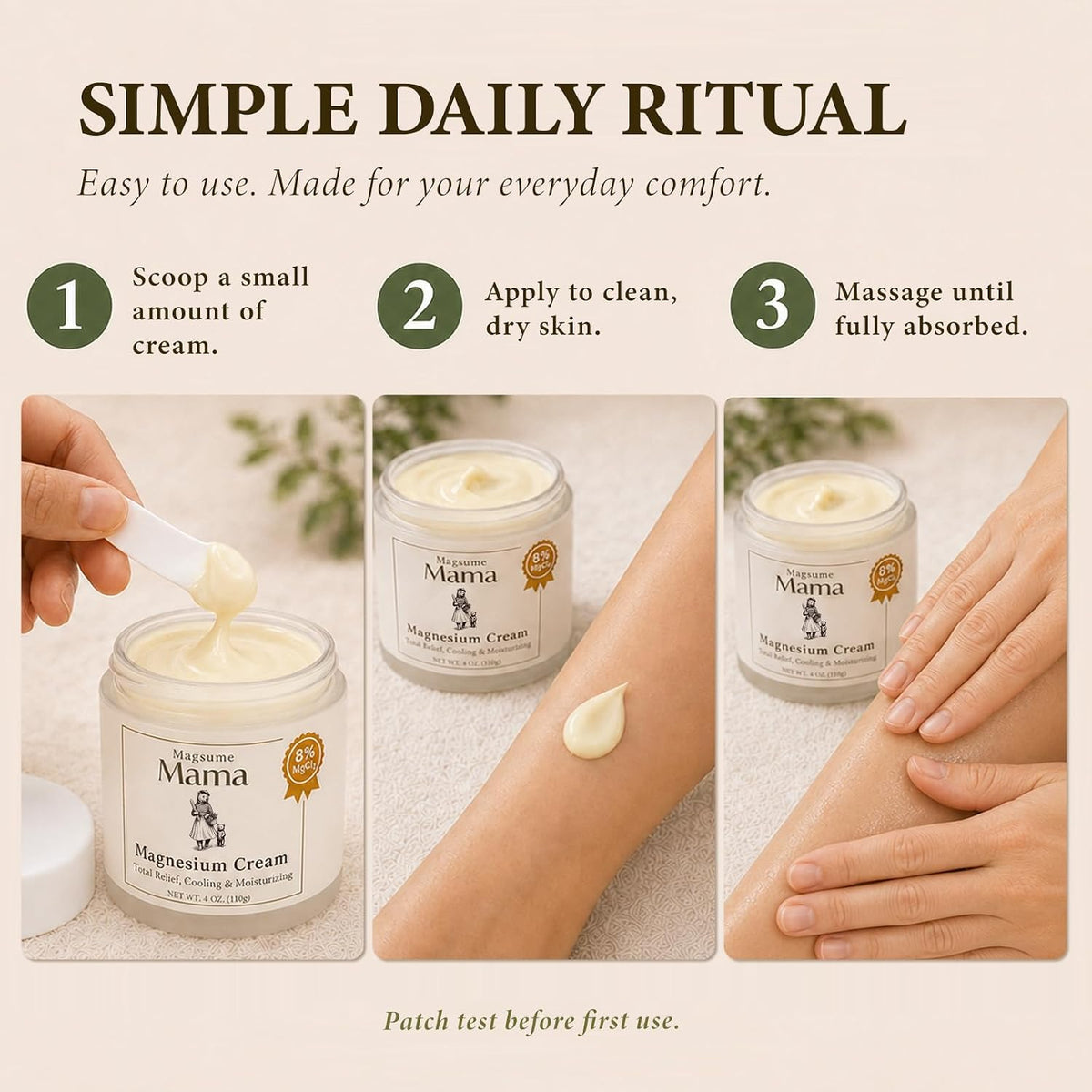 Mama-Bear Nerve Cream: Magnesium Lotion for Pain Relief with Arnica and MSM for Women and Men on Muscles Joints Feet Hands Legs - Fast Absorbing Non-Greasy 4 Oz