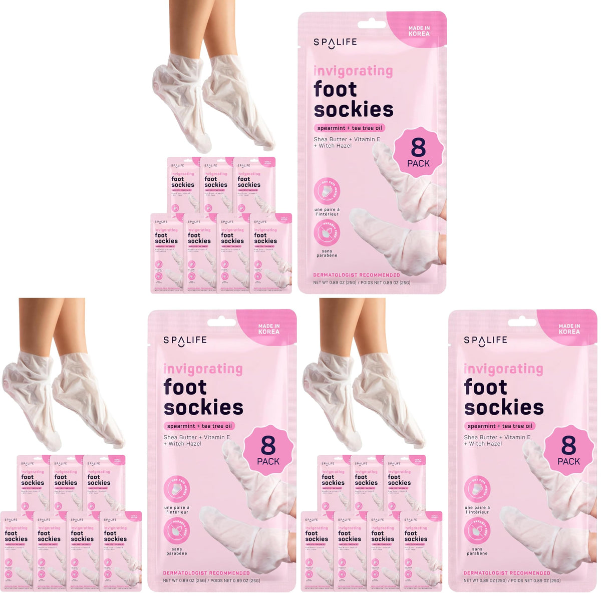 SpaLife Moisturizing Hand Gloves & Foot Mask Socks | Korean Skincare Set for Dry Cracked Hands & Dry Cracked Feet Callus Remover Alternative | Self Care Gifts for Women | 4 Hand, 4 Foot