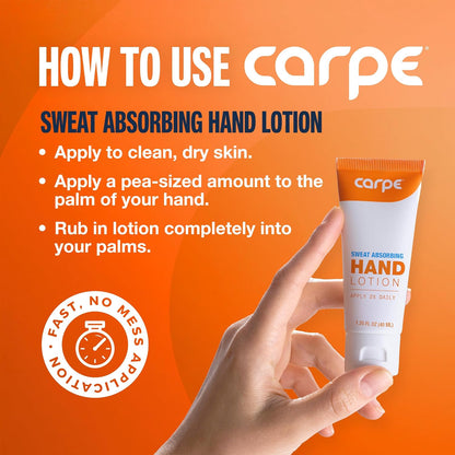 Carpe Sweat Absorbing Hand Lotion, Eucalyptus - Fights Hand Sweat