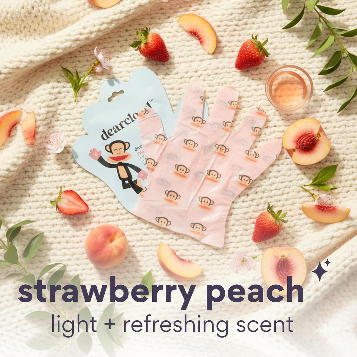 Paul Frank Hand Mask 3-Pack – Aloe & Shea Butter (Strawberry Peach)