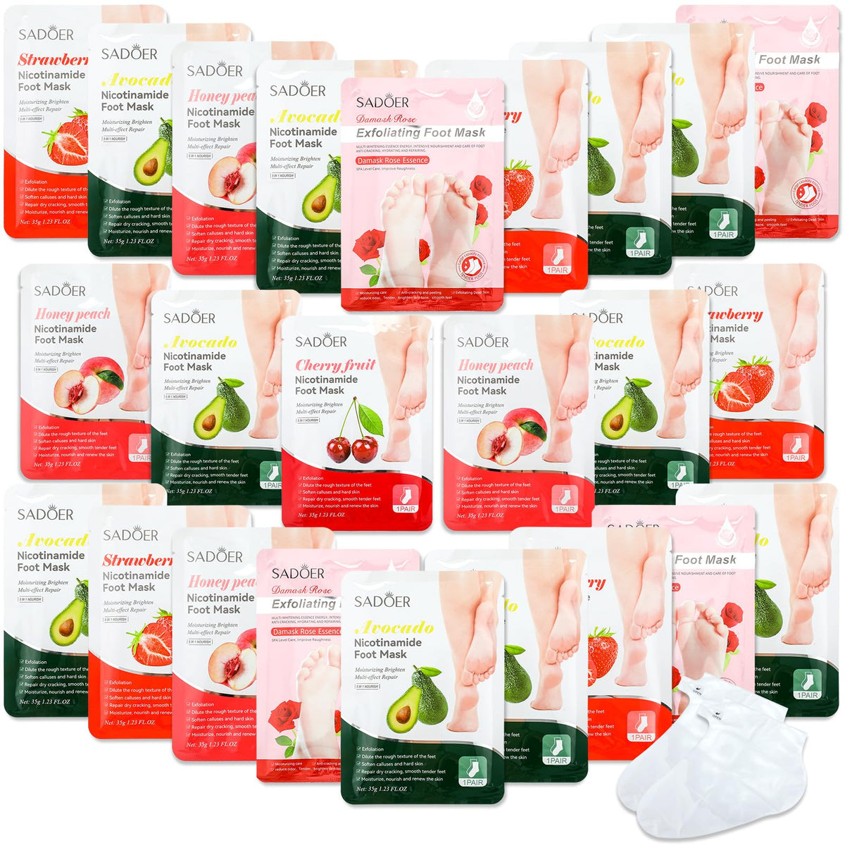 24 Pcs Fruits Beauty Hand Mask Bulk for Women Girl Sister