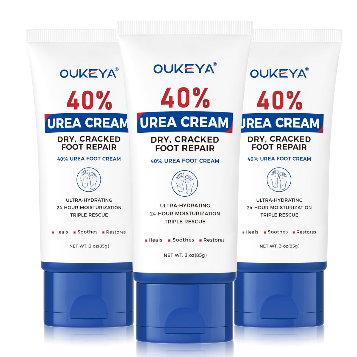 OUKEYA Urea Cream 40%, Foot & Hand Lotion for Dry Cracked Rough Skin