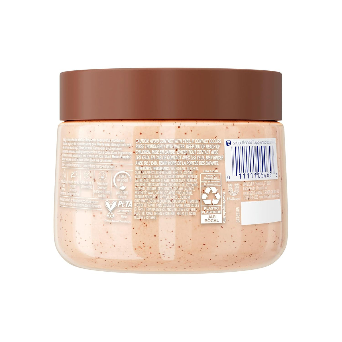 Dove Brown Sugar and Coconut Butter Body Scrub Exfoliates and Deeply 15 oz