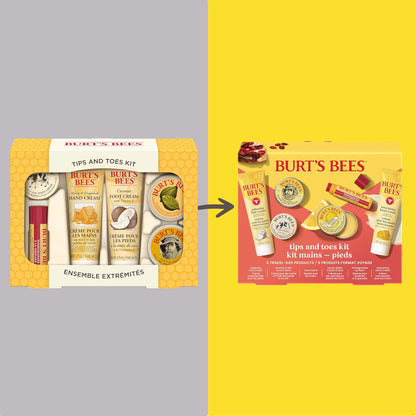 Burt's Bees Tips and Toes Kit Gift Set, 6 Travel Size Products